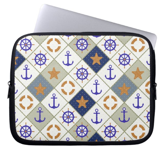 Sea Theme Muster 2 Laptopschutzhülle (Vorderseite)