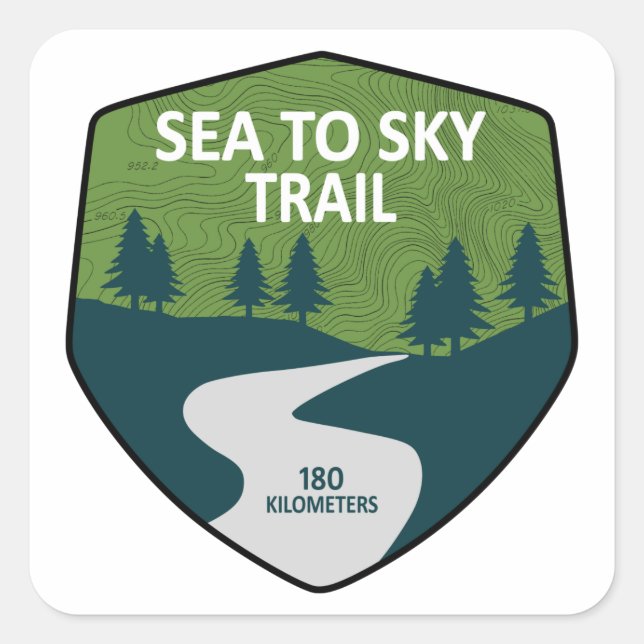 Sea to Sky Train British Columbia Quadratischer Aufkleber (Vorderseite)