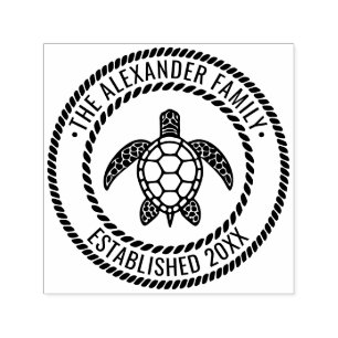 Sea Turtle #5 Familienname Datum der ROBERFLÄCHE Permastempel
