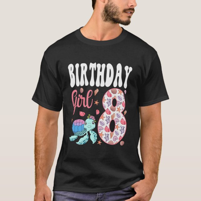 Sea Turtle 8Th 8 Ocean Aquarium Bday T-Shirt (Vorderseite)