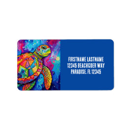 Sea Turtle Abstrakt Earth Day Ocean Beach Nature Adressaufkleber