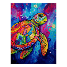 Sea Turtle Abstrakt Earth Day Ocean Beach Nature