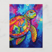 Sea Turtle Abstrakt Earth Day Ocean Beach Nature