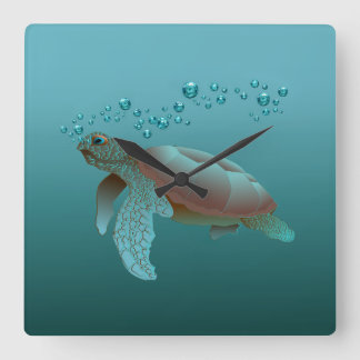 Sea Turtle Acrylic Wall Clock Quadratische Wanduhr