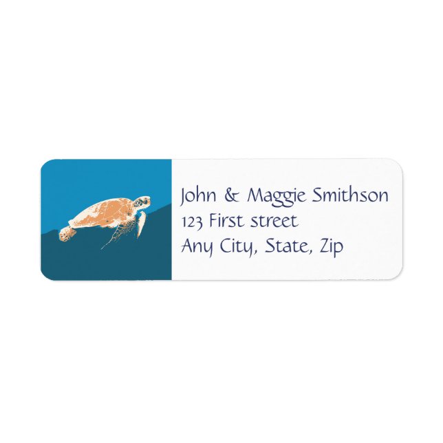 Sea Turtle Animal Custom Label (Vorne)