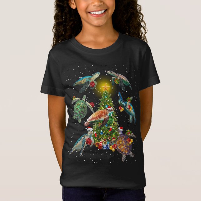 Sea Turtle Animal Lover Lighting Sea Turtle Christ T-Shirt (Vorderseite)