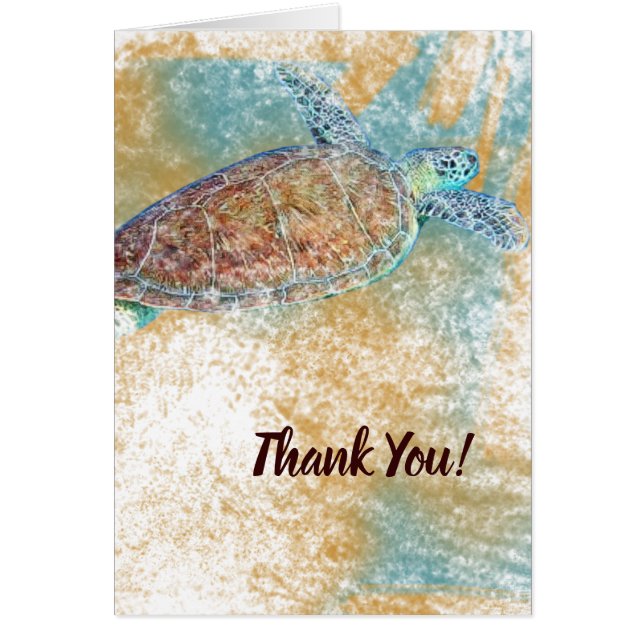 Sea Turtle Art Dankeschön Card (Vorne)