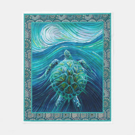 Sea Turtle Art Quilt Blanket Großartig angepasst Fleecedecke