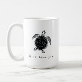 Sea turtle b/w kaffeetasse