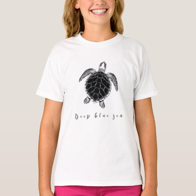 Sea turtle b/w T-Shirt (Vorderseite)