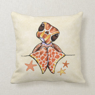 Sea Turtle Baby Brown Leinwand Sand Kissen