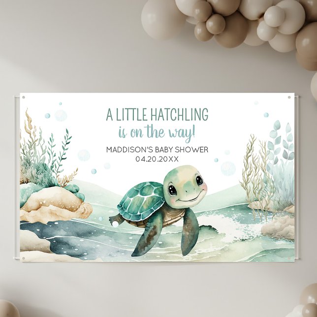 Sea Turtle Baby Dusche Banner (Sea Turtle Baby Shower Banner)