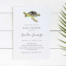 Sea Turtle Baby Dusche Elegant Minimalistisch einf