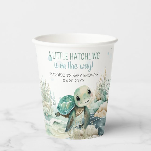 Sea Turtle Baby Dusche Pappbecher (Vorderseite)