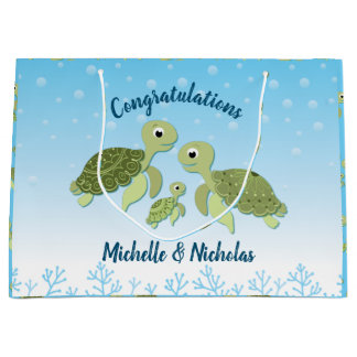 Sea Turtle Baby Shower Co-Ed Gender Neutral Große Geschenktüte