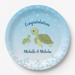 Sea Turtle Baby Shower Co-Ed Gender Neutral Pappteller