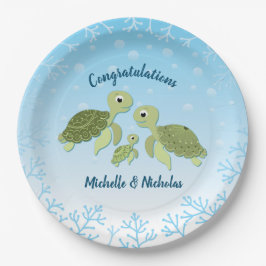 Sea Turtle Baby Shower Co-Ed Gender Neutral Pappteller