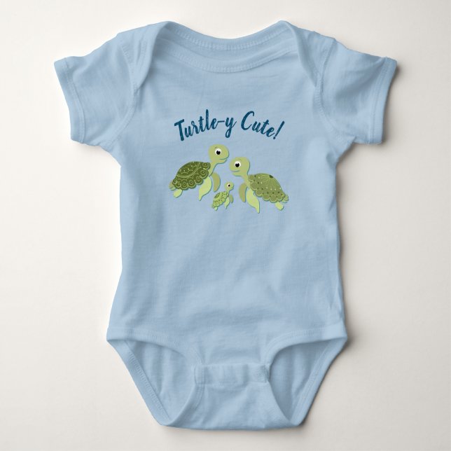 Sea Turtle Baby Shower Co-Ed Gender Neutral Strampler (Vorderseite)