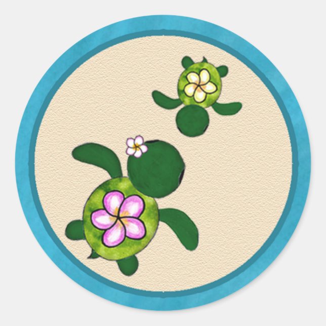 Sea TURTLE Baby Shower (Honu)03A Siegel Sticker (Vorderseite)