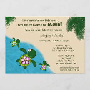 Sea TURTLE Baby Shower Invite TWIN (Honu) 01C2 Einladung