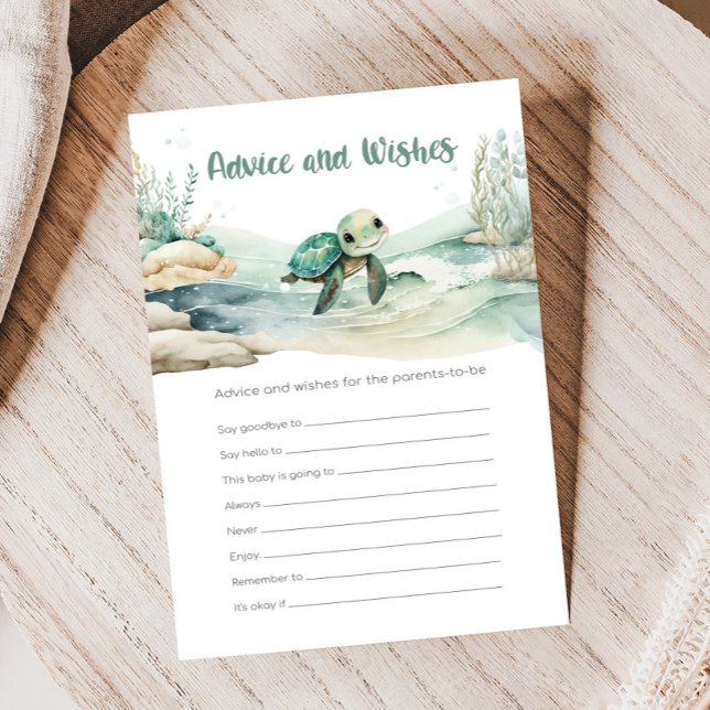 Sea Turtle Baby Shower Ratschläge und Wünsche Spie (Sea Turtle Baby Shower Game)