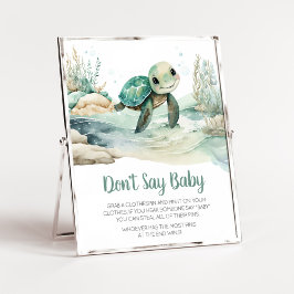 Sea Turtle Baby Shower Say Baby nicht Poster