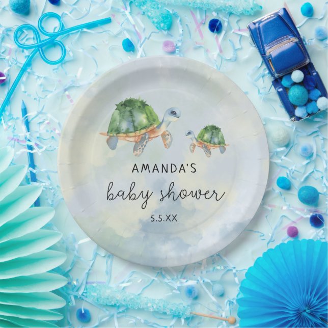 Sea Turtle - Babydusche Pappteller (Party)