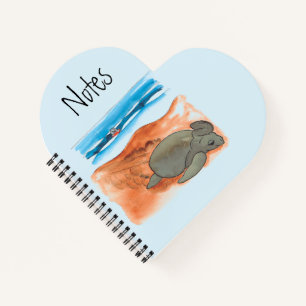 Sea Turtle Beach Fun Farbiges Herz Notizbuch