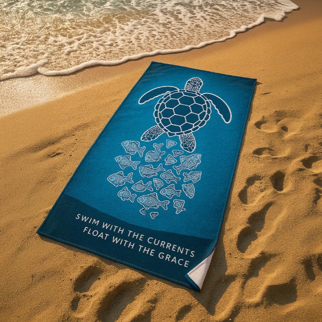 Sea Turtle Beach Handtuch - Schwimmen mit den Strö (Von Creator hochgeladen)