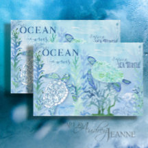 Sea Turtle Beach Ocean Sand Blue Decoupage