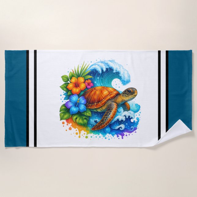 Sea Turtle Beach Towel Strandtuch (Vorderseite)