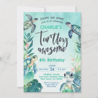 Sea Turtle Birthday Einladung