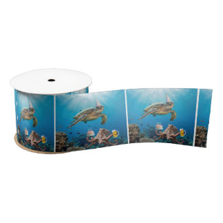 Sea Turtle Birthday Party with Octopus Satinband
