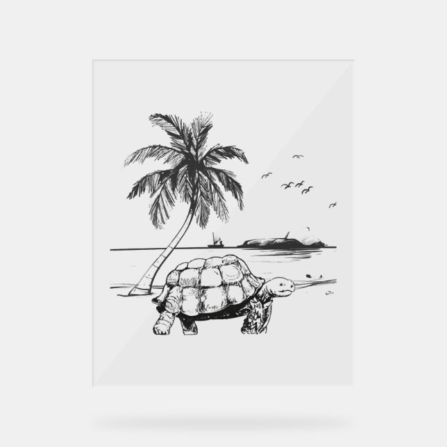 Sea Turtle Blue Camouflage Acrylschild (Vorderseite)
