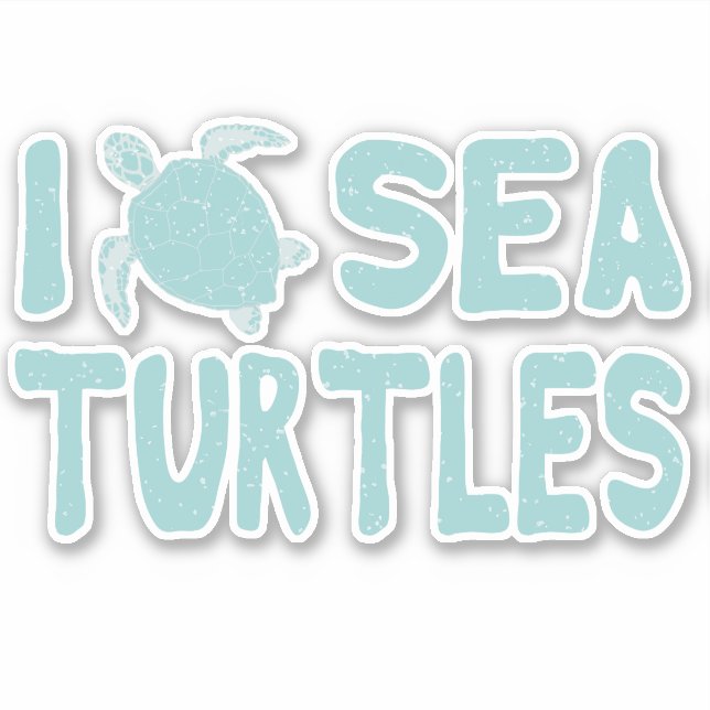 Sea Turtle Blue Marine Wildlife Aufkleber (Vorderseite)