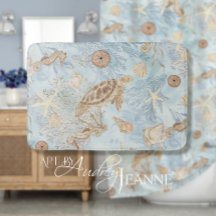 Sea Turtle Blue Ocean Seepferd Starfish Aquarell