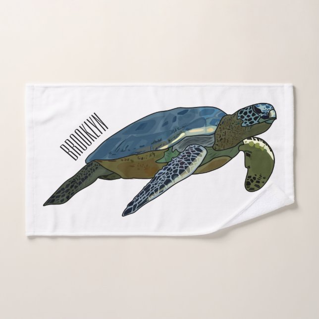 Sea turtle cartoon (Serviette à main)
