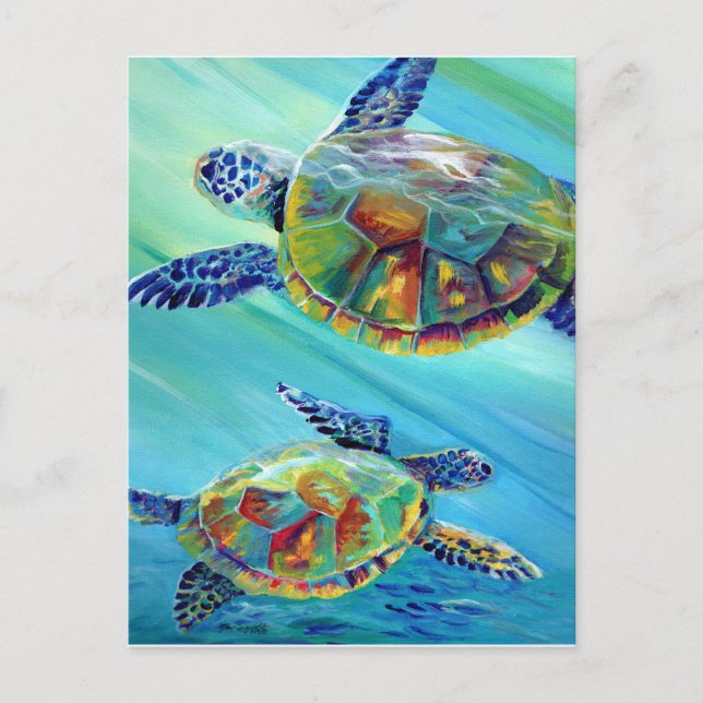 Sea Turtle Celebration Postcard Postkarte (Vorderseite)