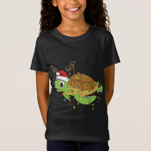 Sea Turtle Christmas Lights Funny Weihnachtsmannmü T-Shirt