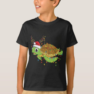 Sea Turtle Christmas Lights Funny Weihnachtsmannmü T-Shirt