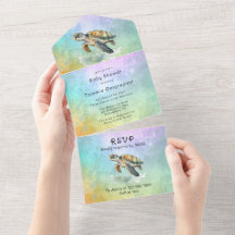 Sea Turtle Color Bubbles Baby Dusche