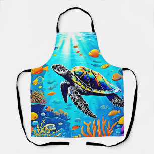 Sea Turtle Coref Reef Art Schürze