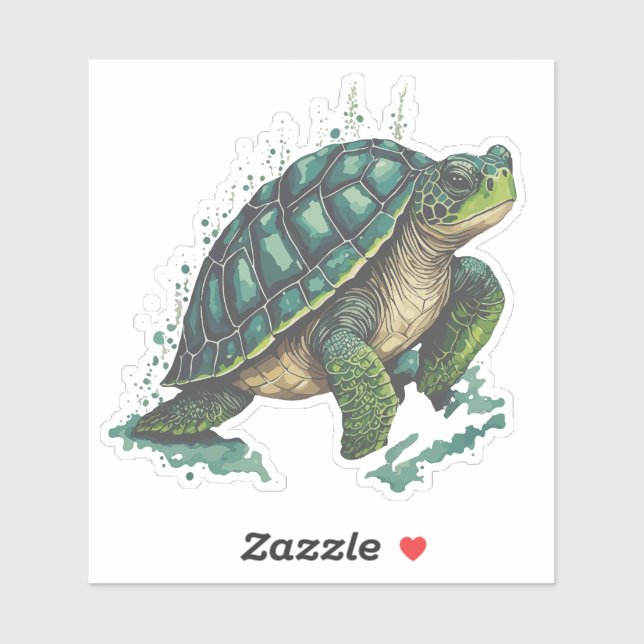 Sea Turtle Custom Cut Vinyl Sticker (Blatt)