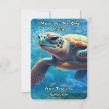 Sea Turtle Daily Affirmation Card Zwei Quotes