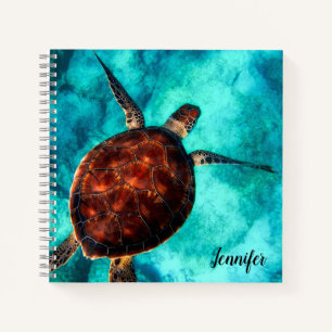Sea Turtle Design Spiral Notebook Personalisiert Notizbuch