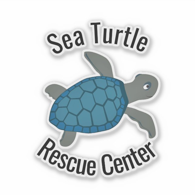 Sea Turtle Design Vinyl Sticker (Vorderseite)