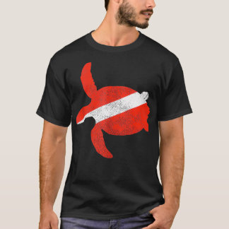 Sea Turtle Dive Flag Scuba Diving Liebhaber T-Shirt