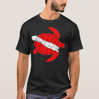 Sea Turtle Dive Flag Scuba Diving Lovers 2 T-Shirt