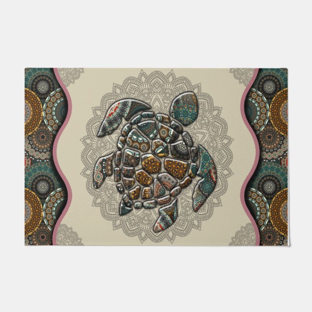 Sea Turtle Doormat, Schildkröte Begrüßungsmatte Fußmatte (Vorderseite)