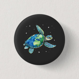 Sea Turtle Earth Day 2025 Sea Animals Button